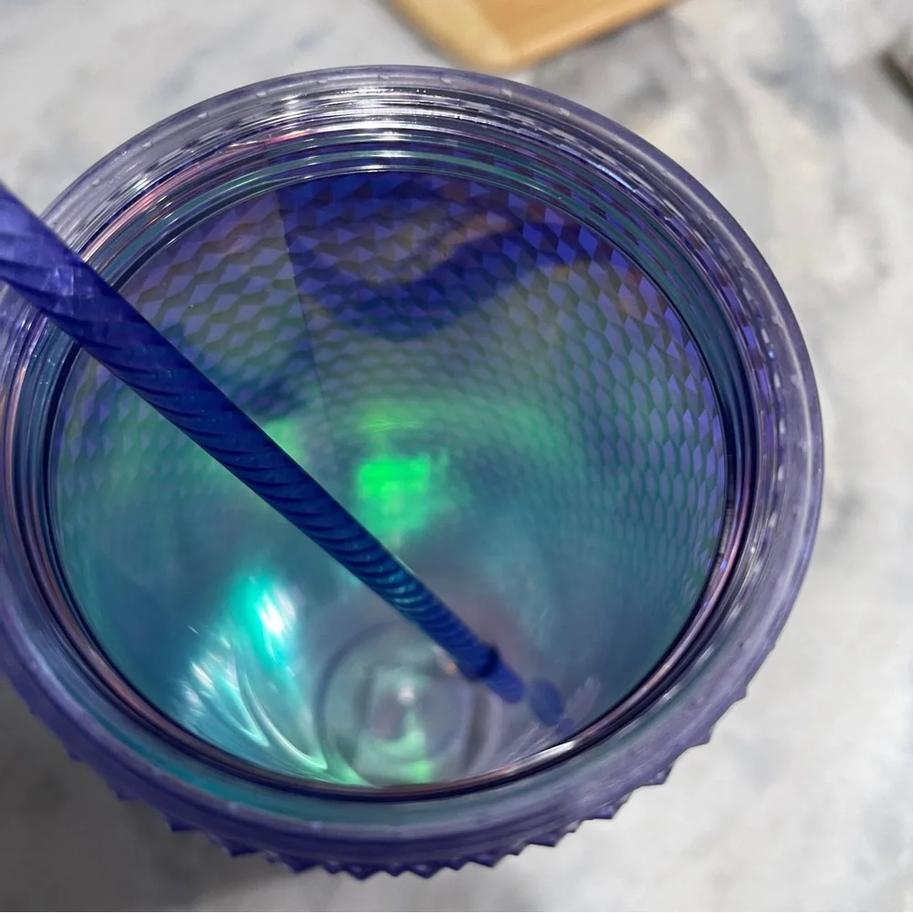 Starbucks studded Iridescent Purple and Teal ombre Tumbler 24 oz NWT